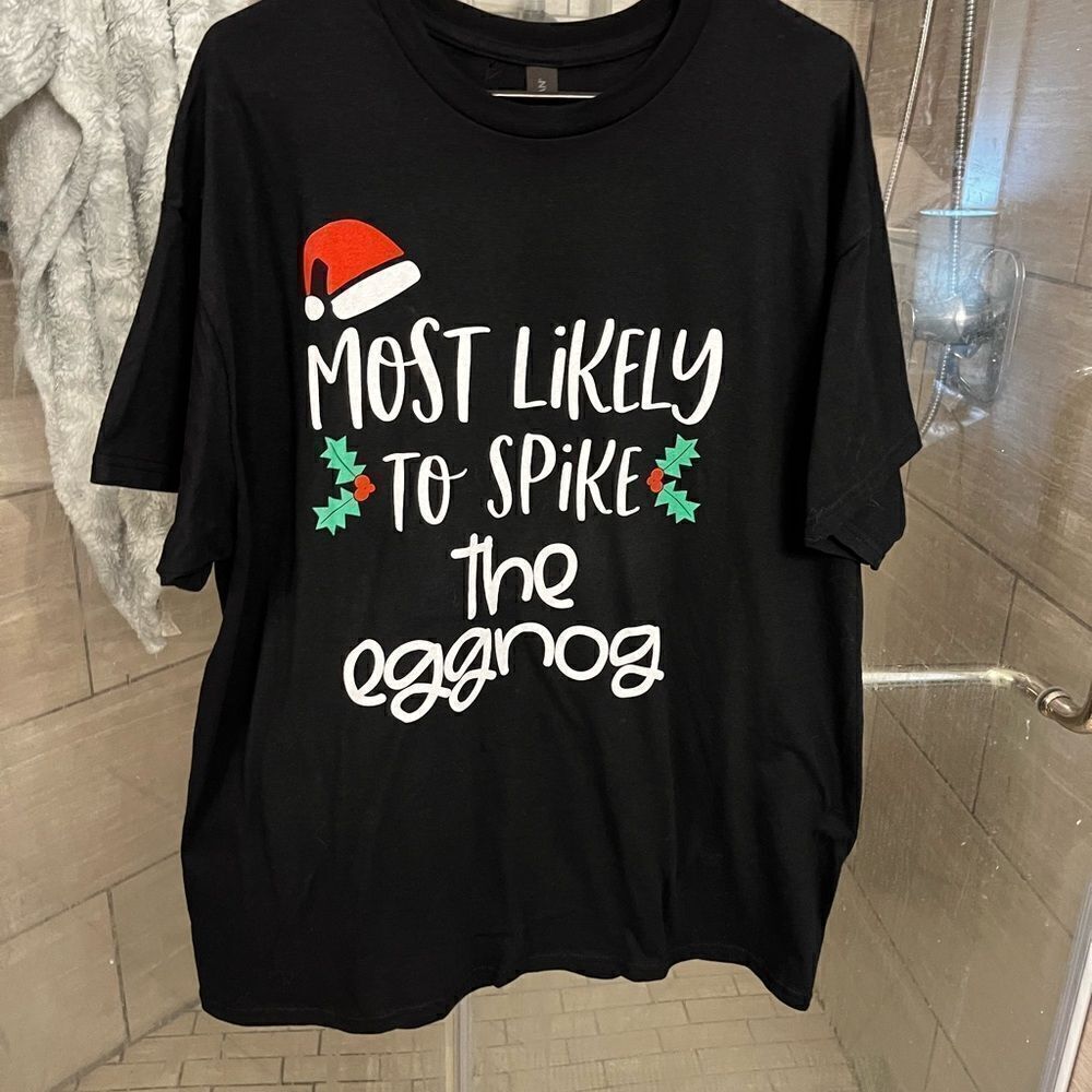 Funny Christmas Short Sleeve Shirt Gildan Black Heavy Cotton Tee XL - Picture 2 of 4